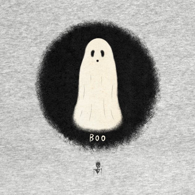 Boo Ghost B&W by Lakota Meyer Art